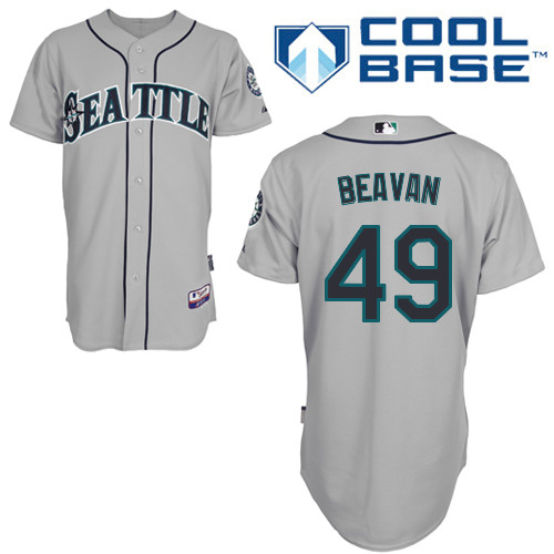 Blake Beavan #49 MLB Jersey-Seattle Mariners Men's Authentic Road Gray Cool Base Baseball Jersey